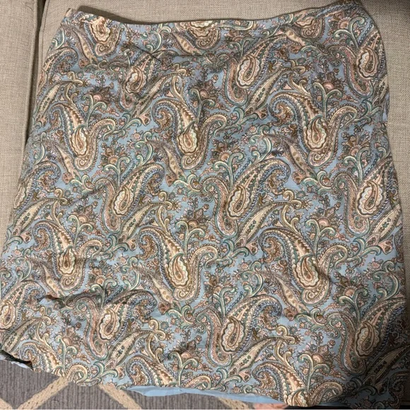 Talbots Paisley Skirt in Blue and Brown - Picture 1 of 1